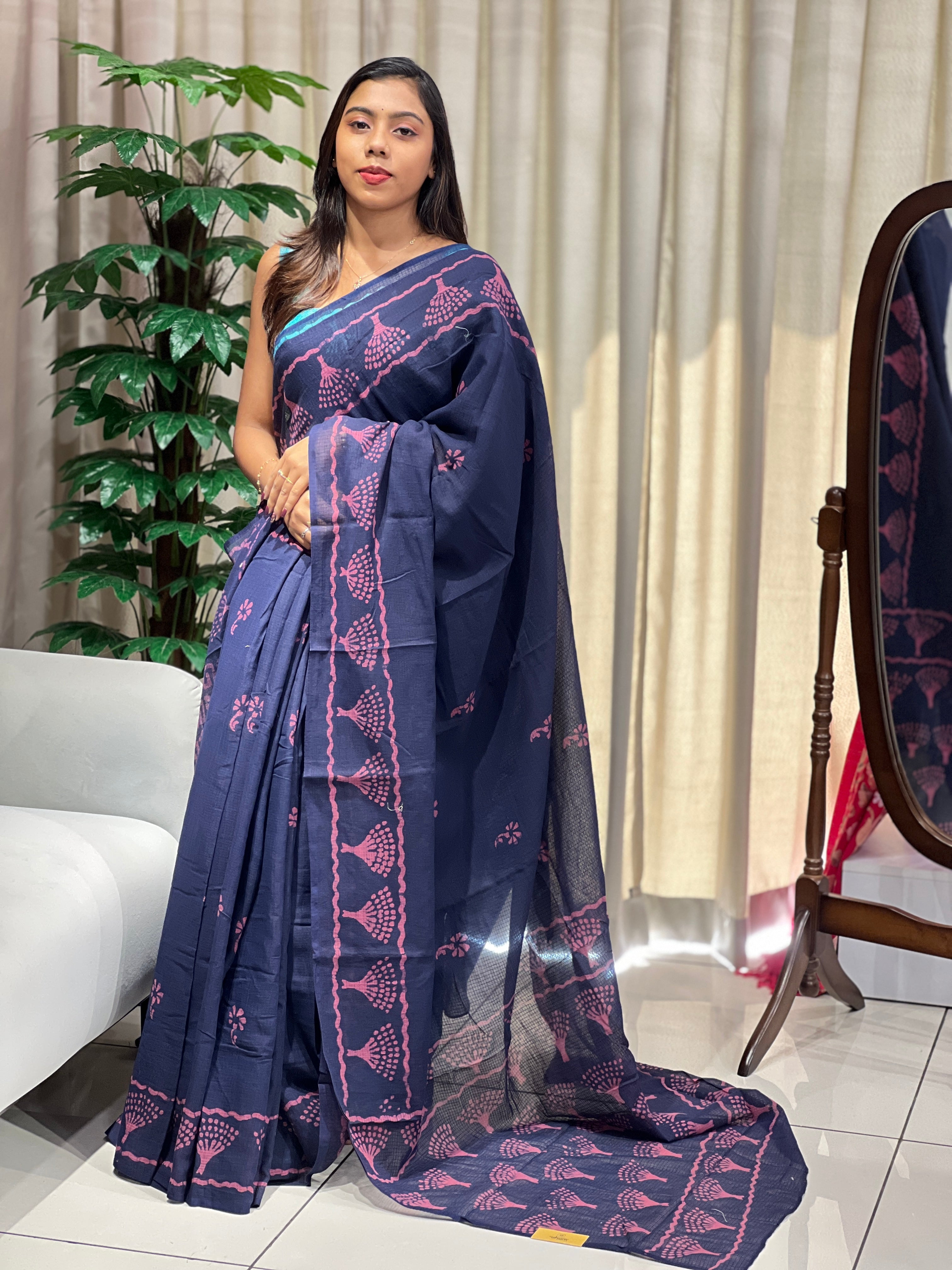 Block Printed Kota Saree | PF1195