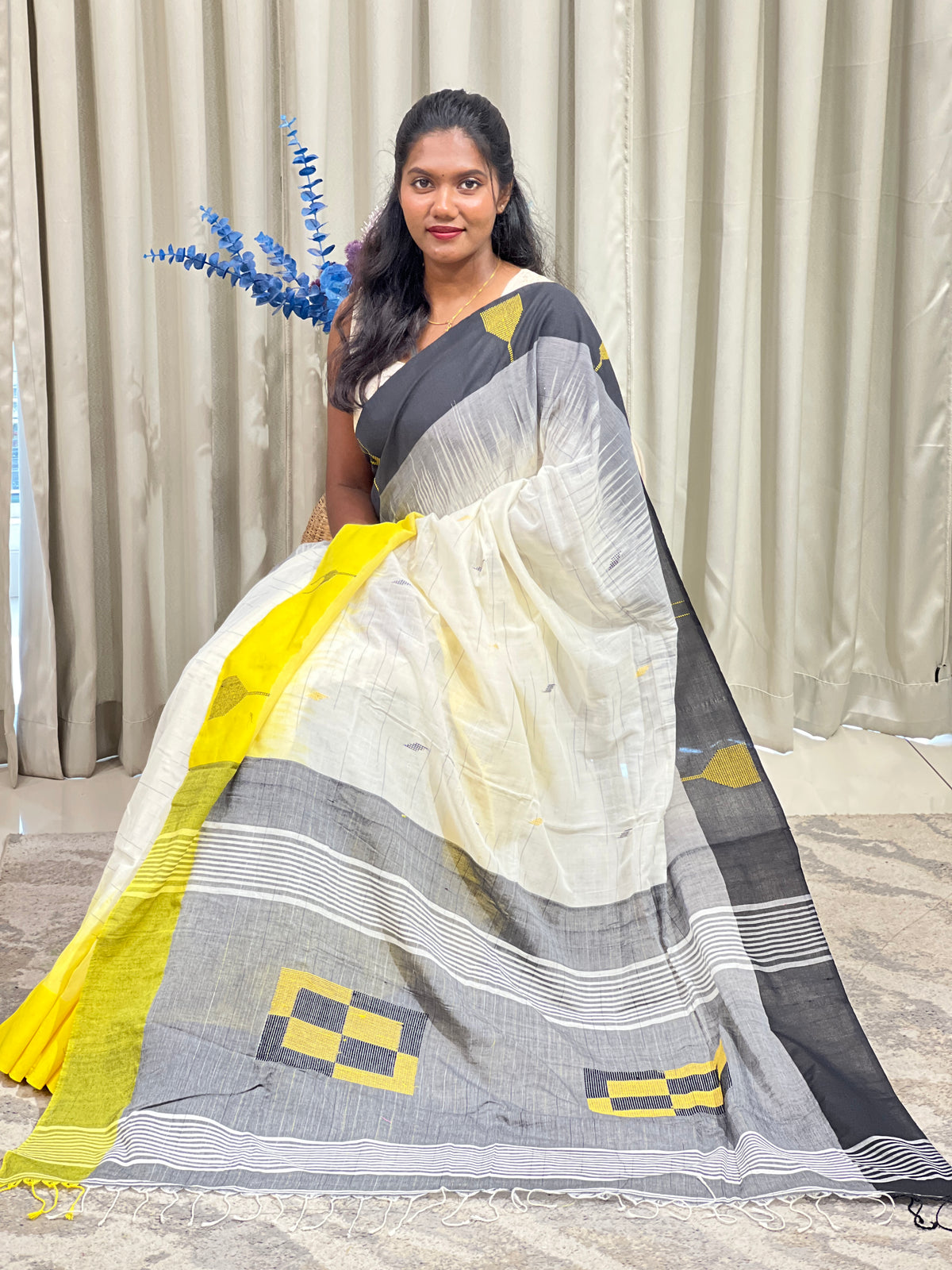 Ganga Yamuna Border Pattern Cotton Saree | SA200