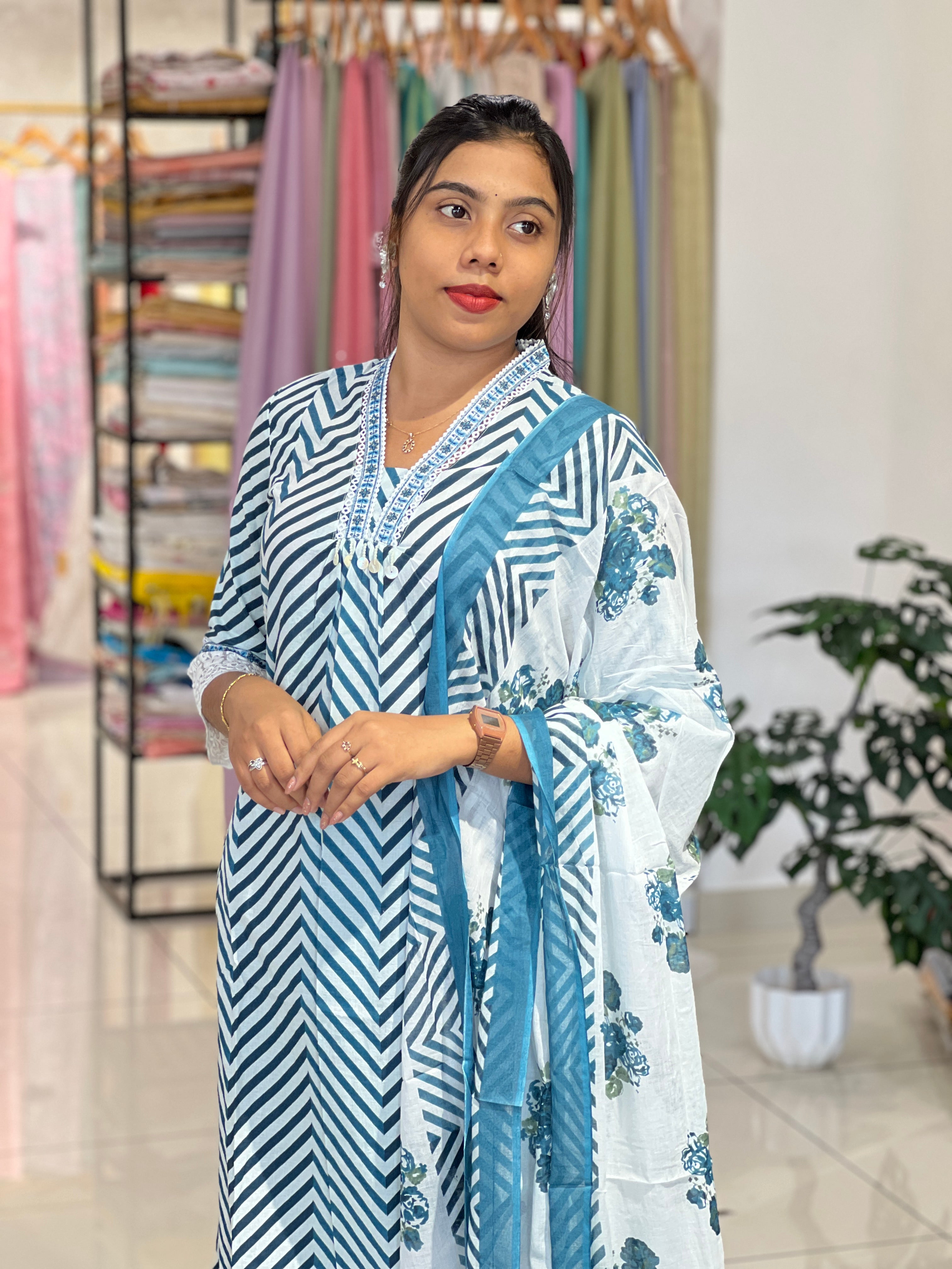 Printed Cotton Kurta Set | FW389