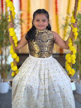 Brocade Patterned Banarasi Unstitched Top & Skirt | ONK104