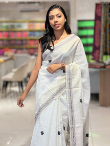 Hand Kantha Embroidery Geecha Tussar Saree  | BLD1155