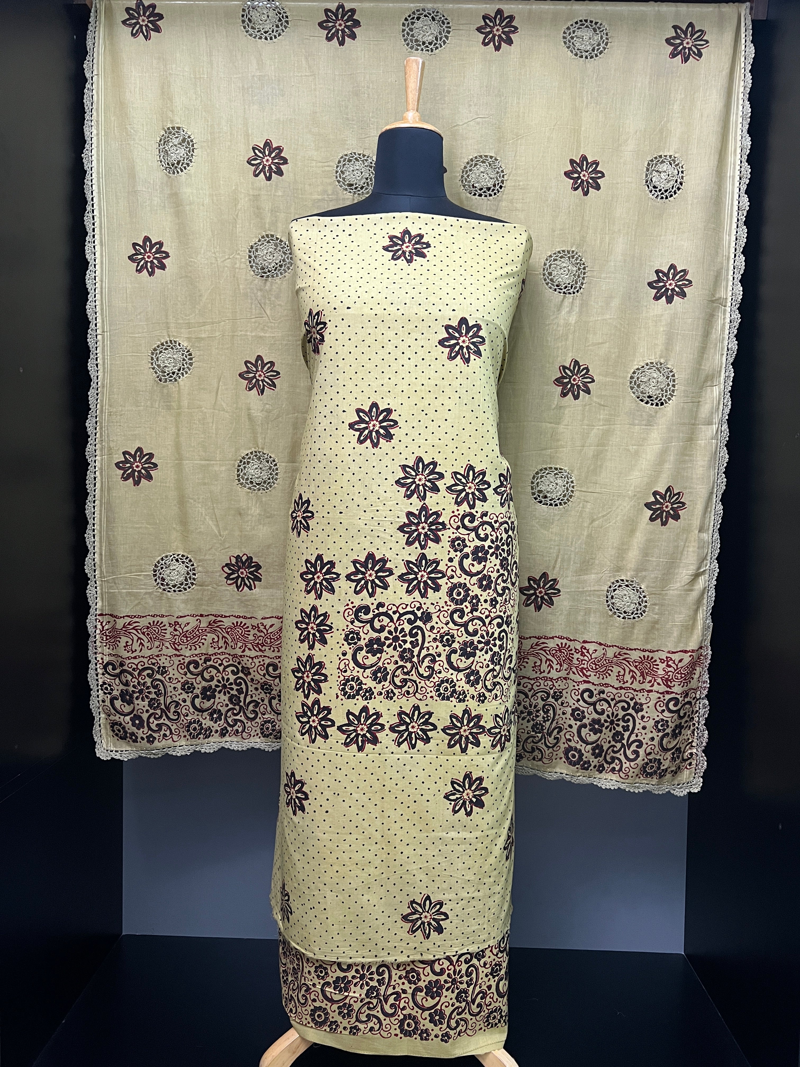 Floral Block Printed Cotton Salwar Set | SF1296