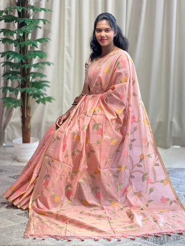 Jamdani Weaved Chanderi Finish Saree | SSN132