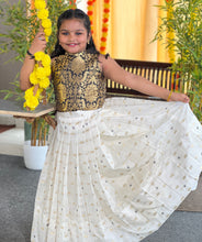 Brocade Patterned Banarasi Unstitched Top & Skirt | ONK104