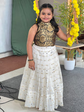 Brocade Patterned Banarasi Unstitched Top & Skirt | ONK104
