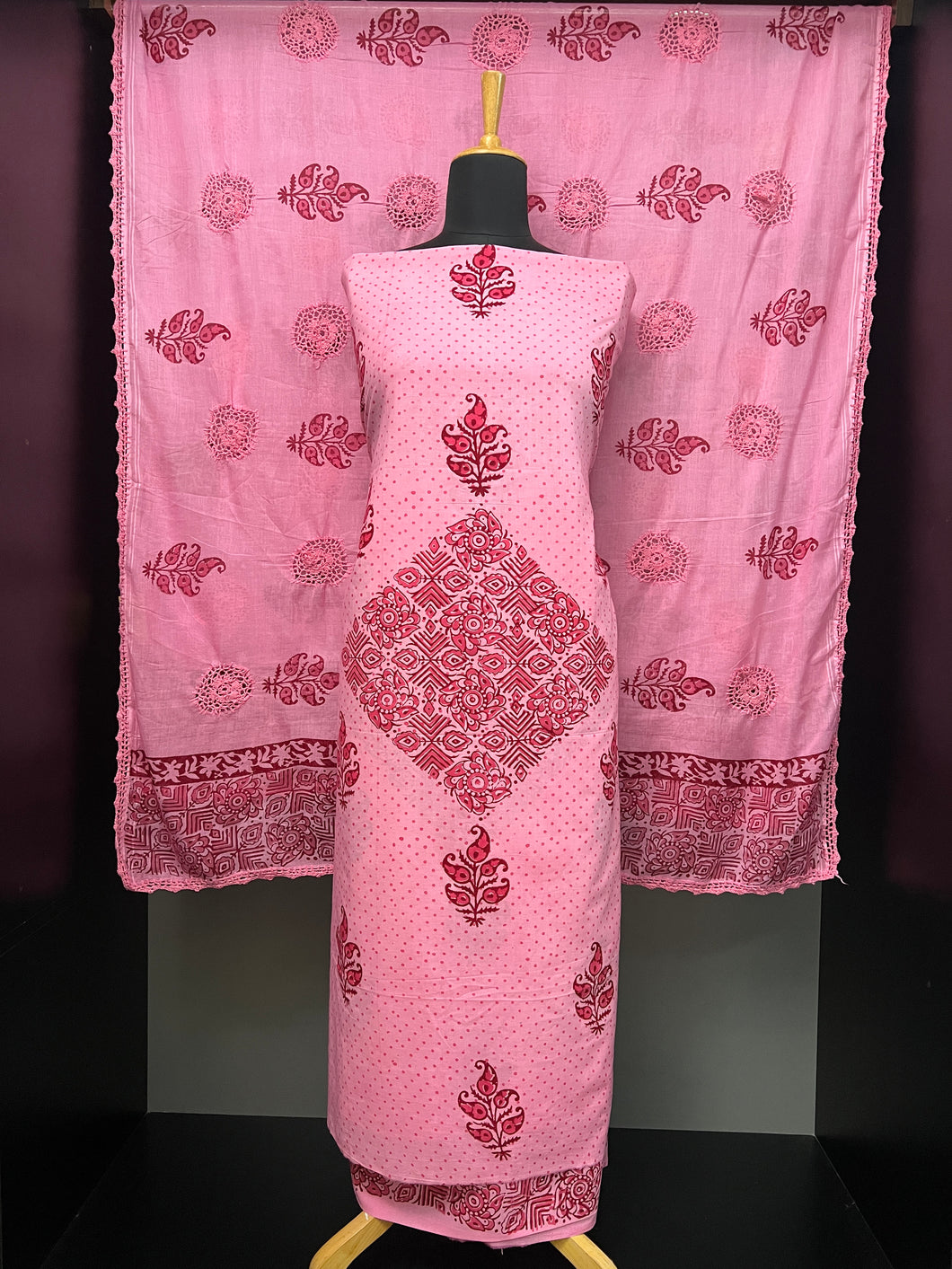 Paisley Block Printed Cotton Salwar Set | SF1280