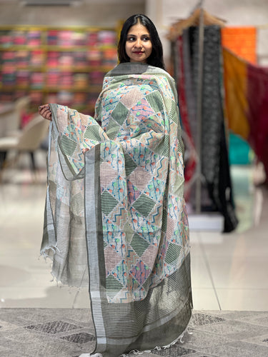 Printed Chanderi Finish Dupatta | AHD190