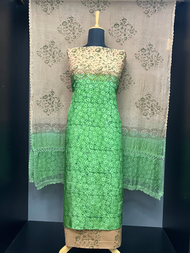 Block Print Detailed Uppada Silk Salwar Set | SF1329