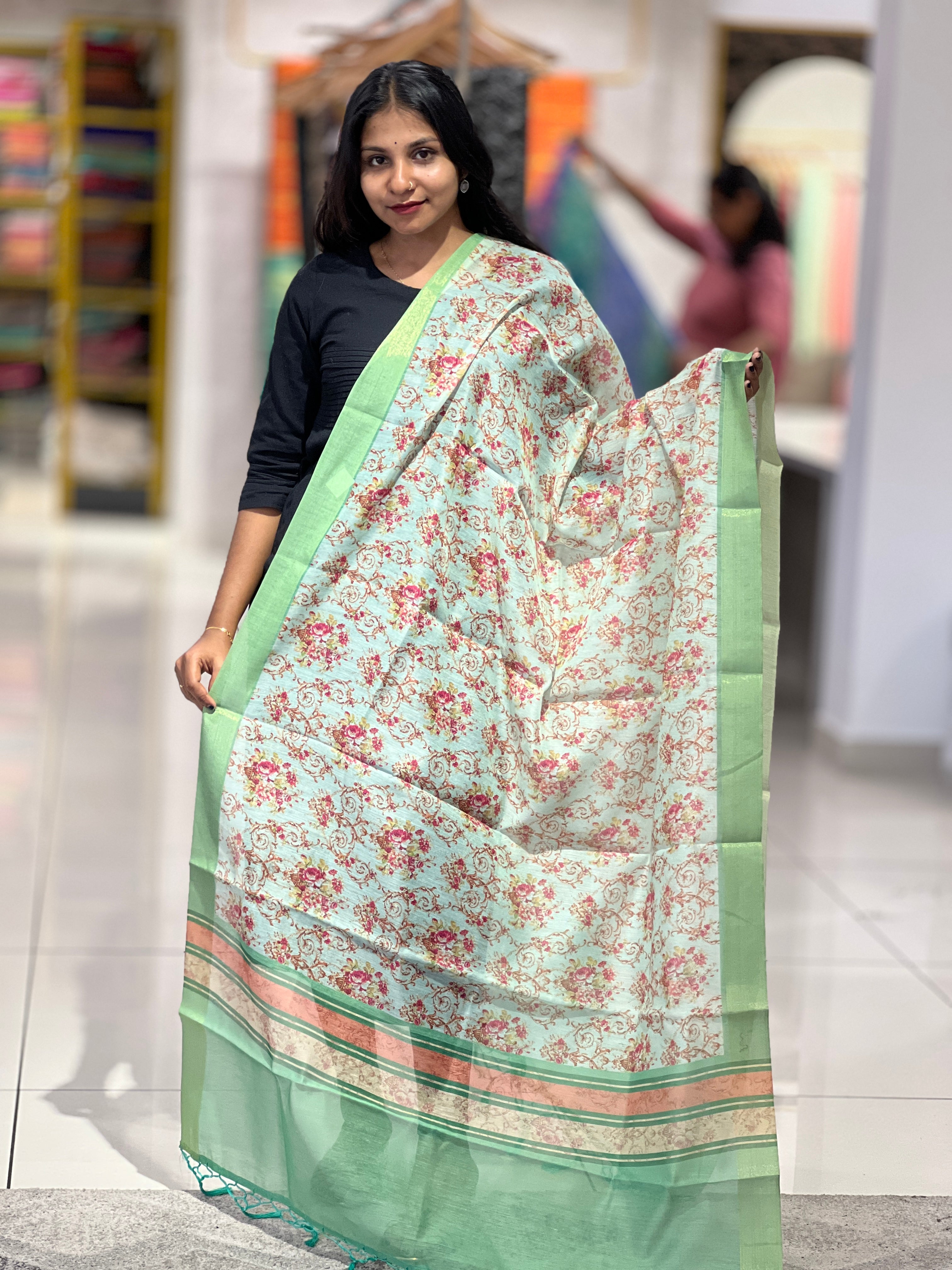 Digital Printed Chanderi Dupatta | AD278