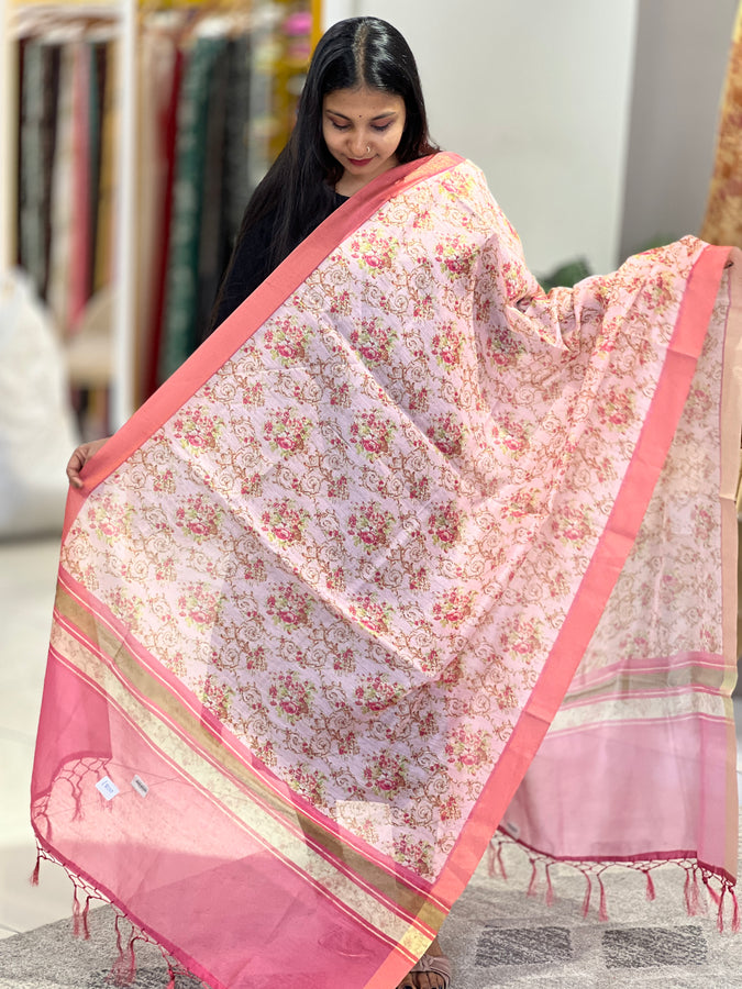 Printed Chanderi Dupatta | AHD187