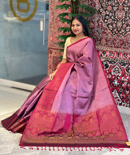 Golden Zari Weaved Soft Silk Saree | KG111