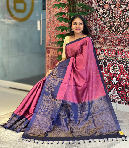 Golden Zari Weaved Soft Silk Saree | KG114