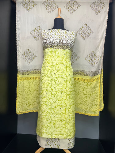 Block Print Detailed Uppada Silk Salwar Set | SF1334
