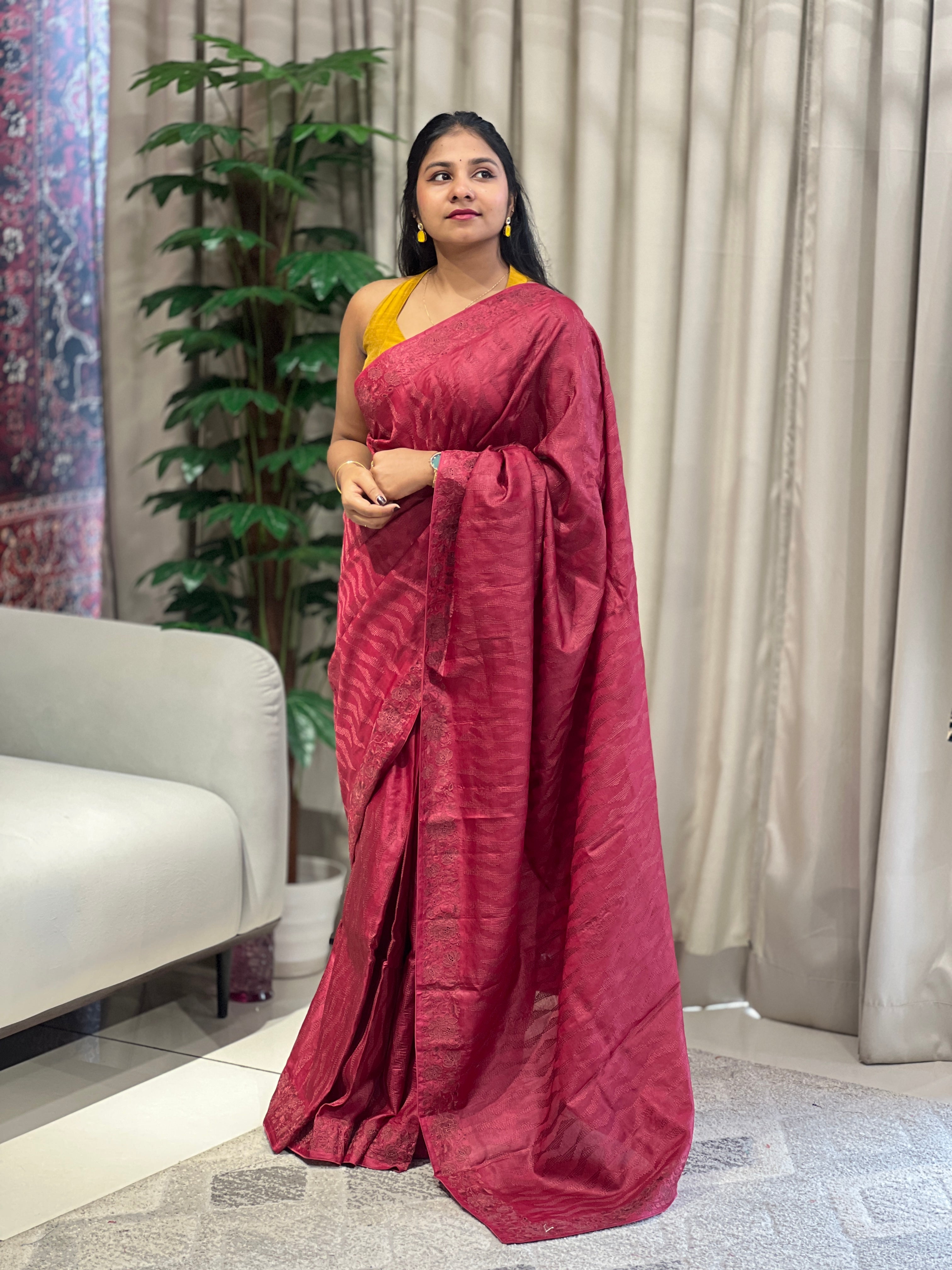 Zig Zag Patterned Tussar Saree | YNG632