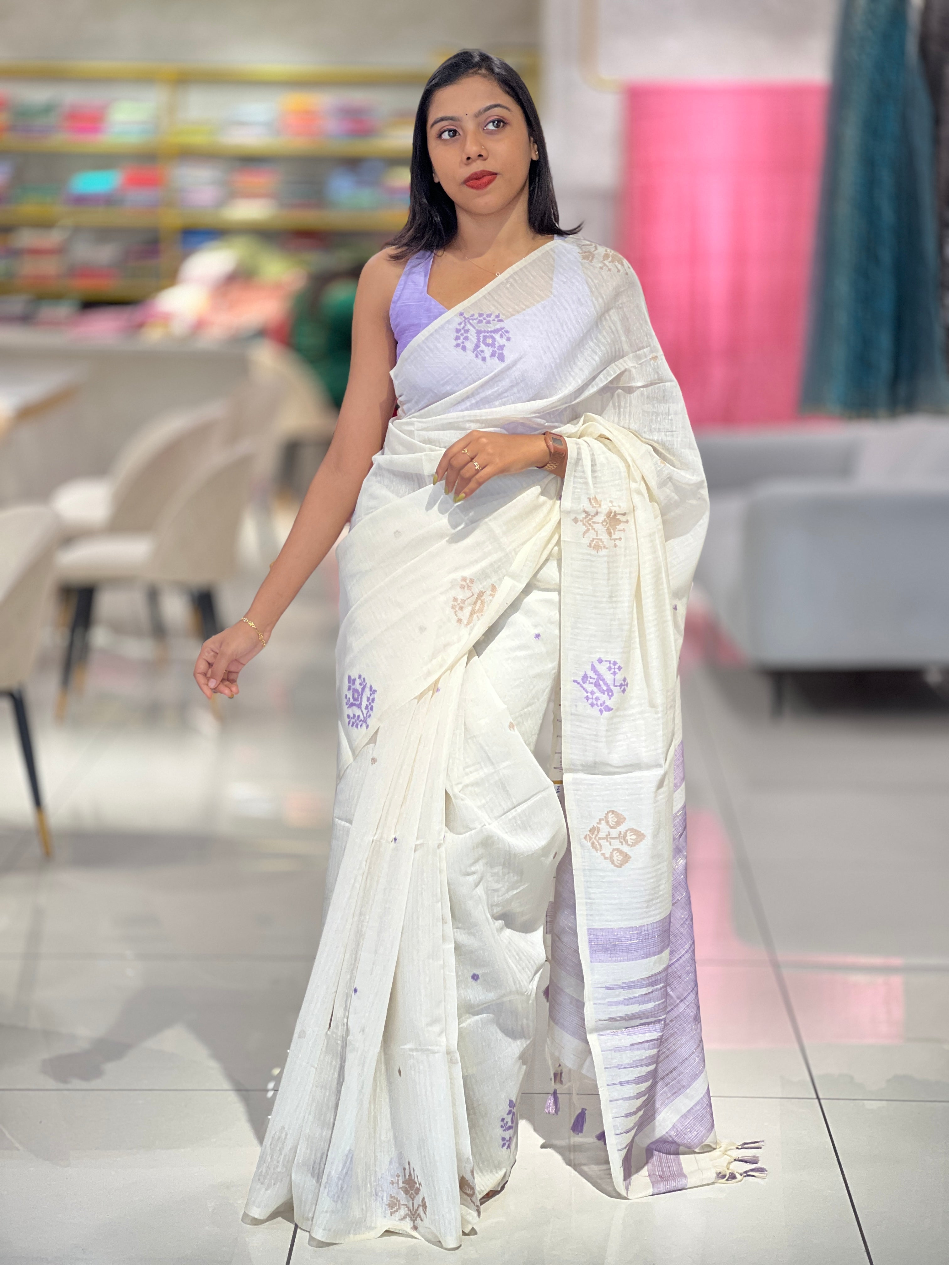Butta Weaving Jamdani Saree | SSN224