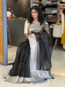 Organza Kora Sarees With Banarasi Weave Pattern | AJ443A