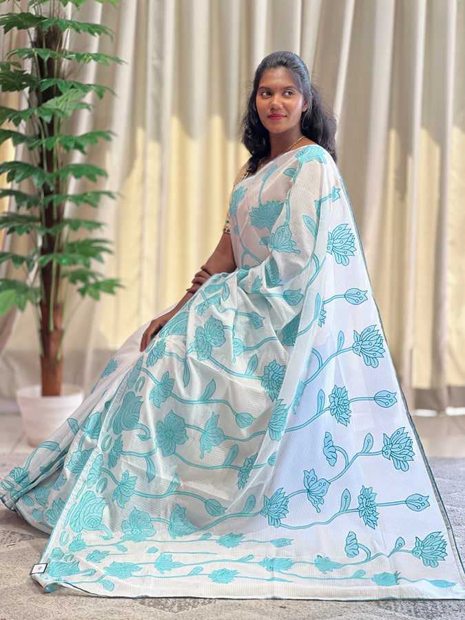 Floral Applique Detailed Kota Saree | BLD1182