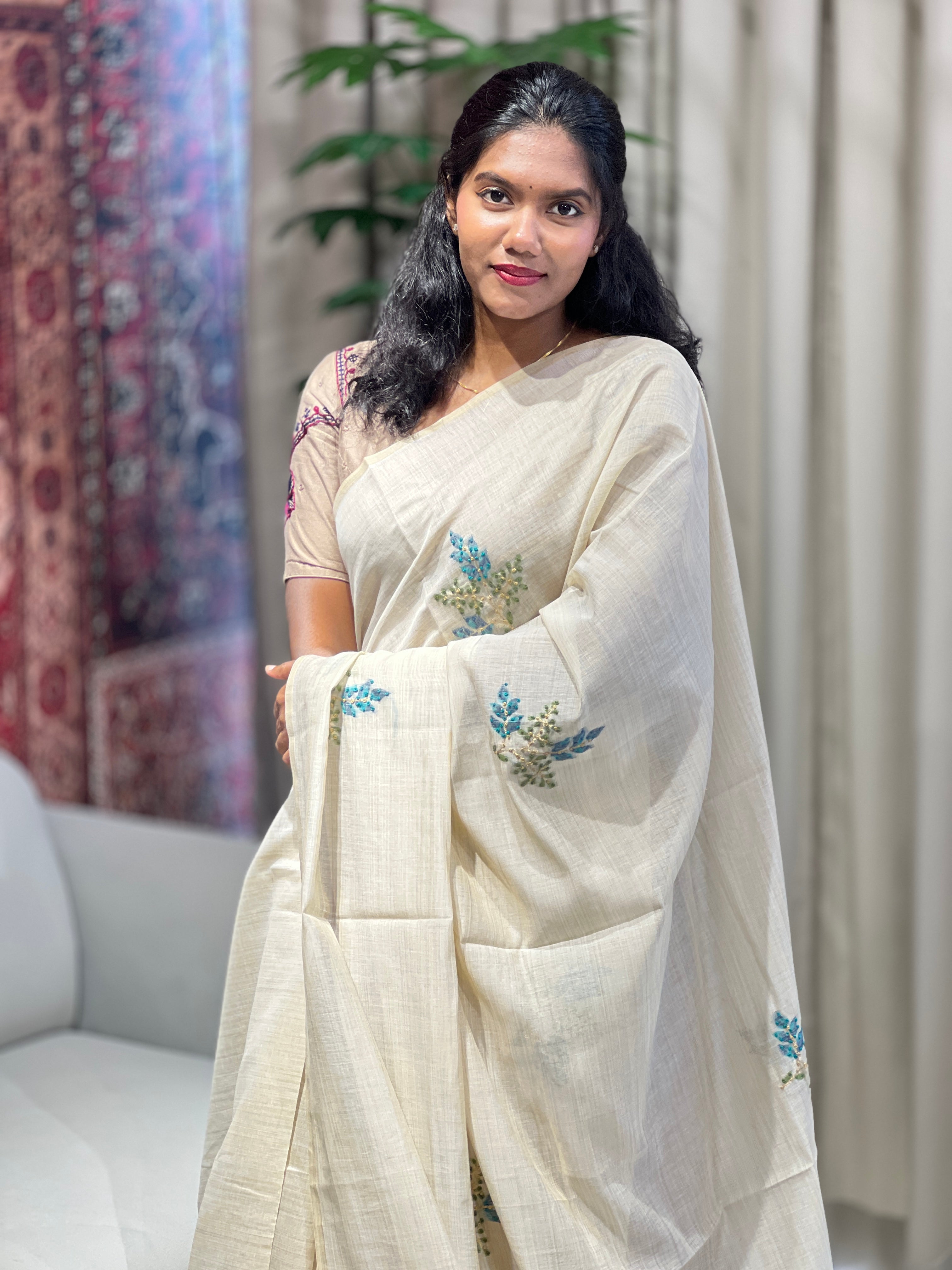 Jamdani Woven Chanderi Saree | BLD1721
