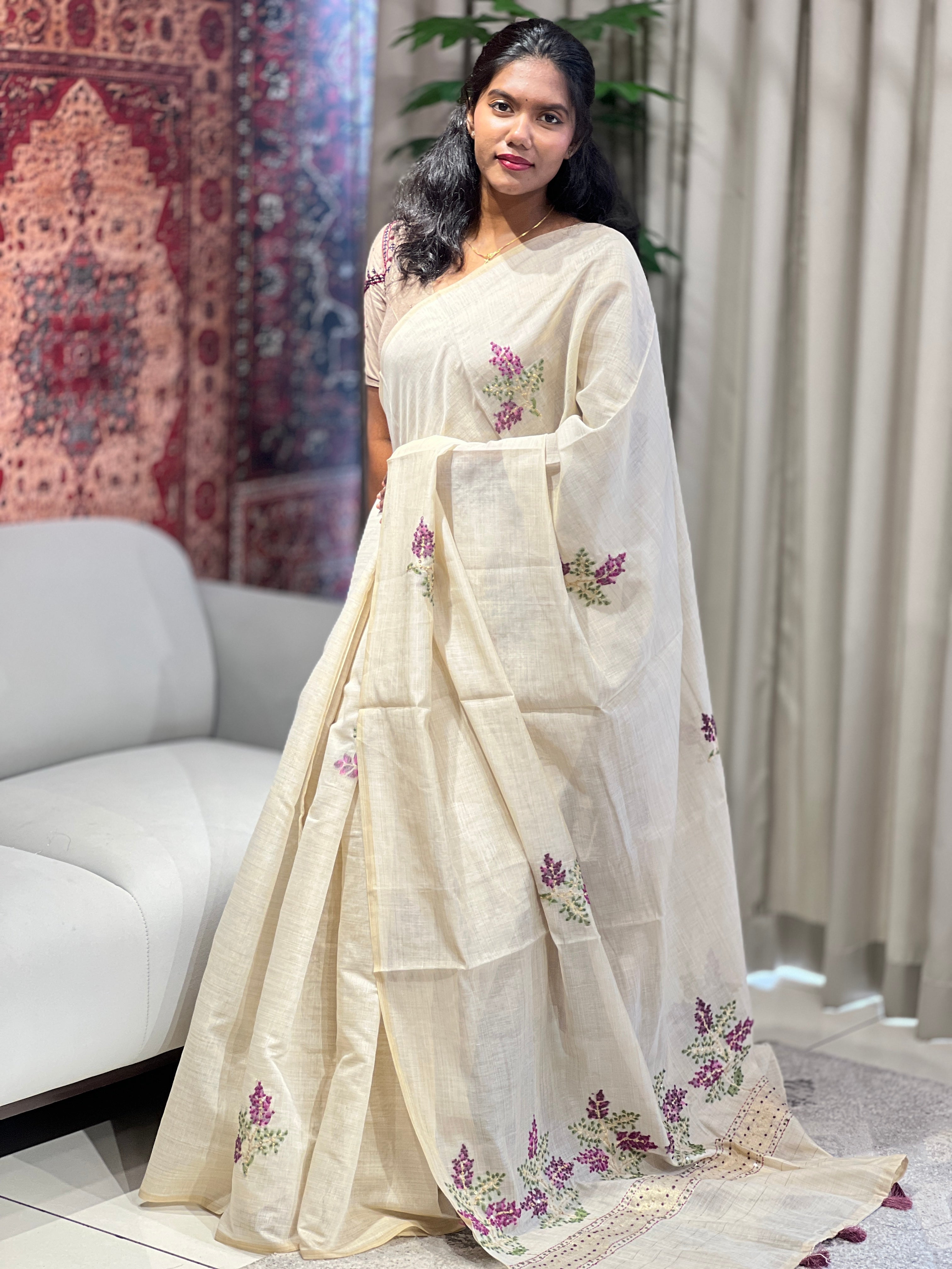 Jamdani Woven Chanderi Saree | BLD1722
