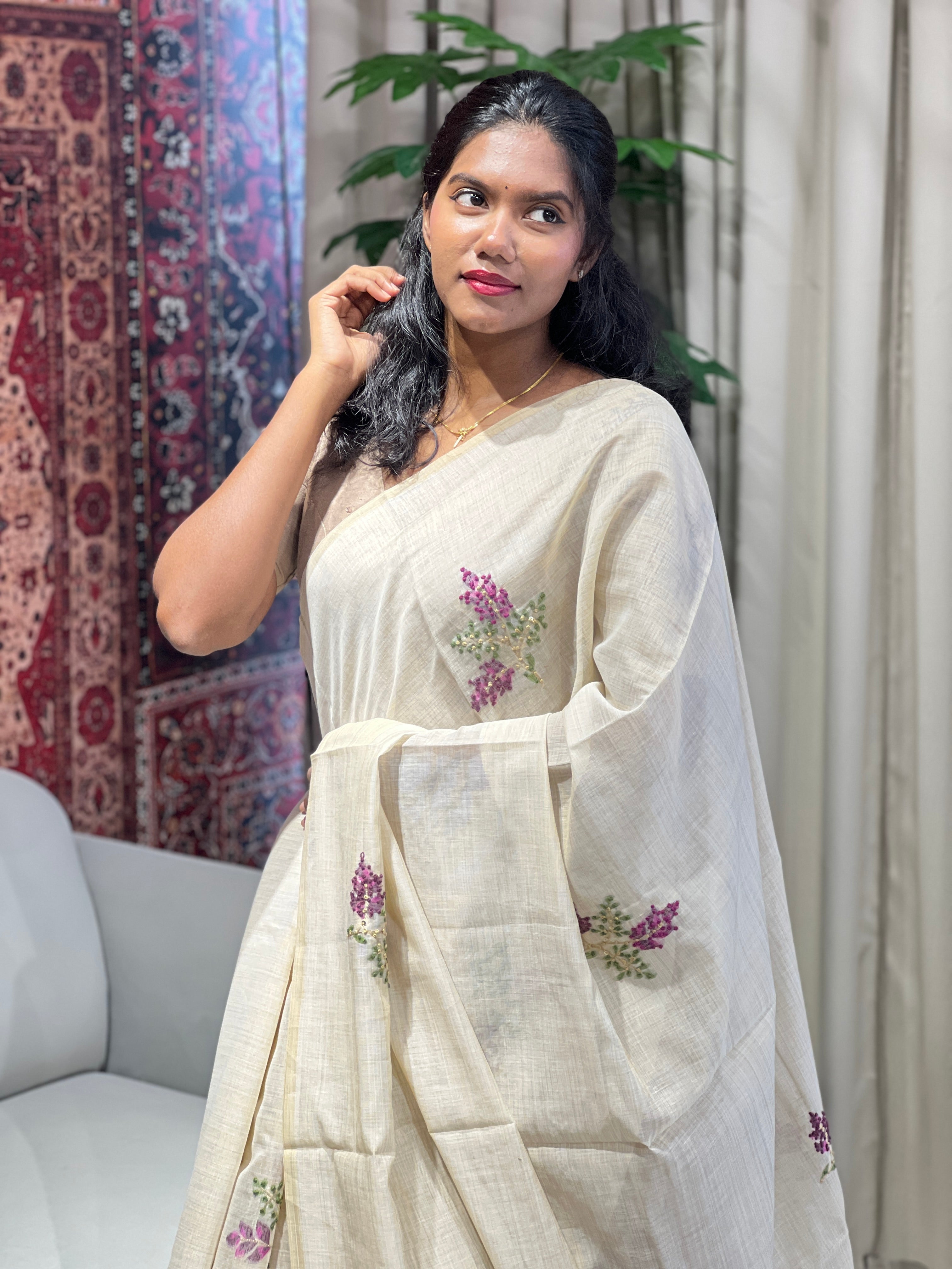 Jamdani Woven Chanderi Saree | BLD1722