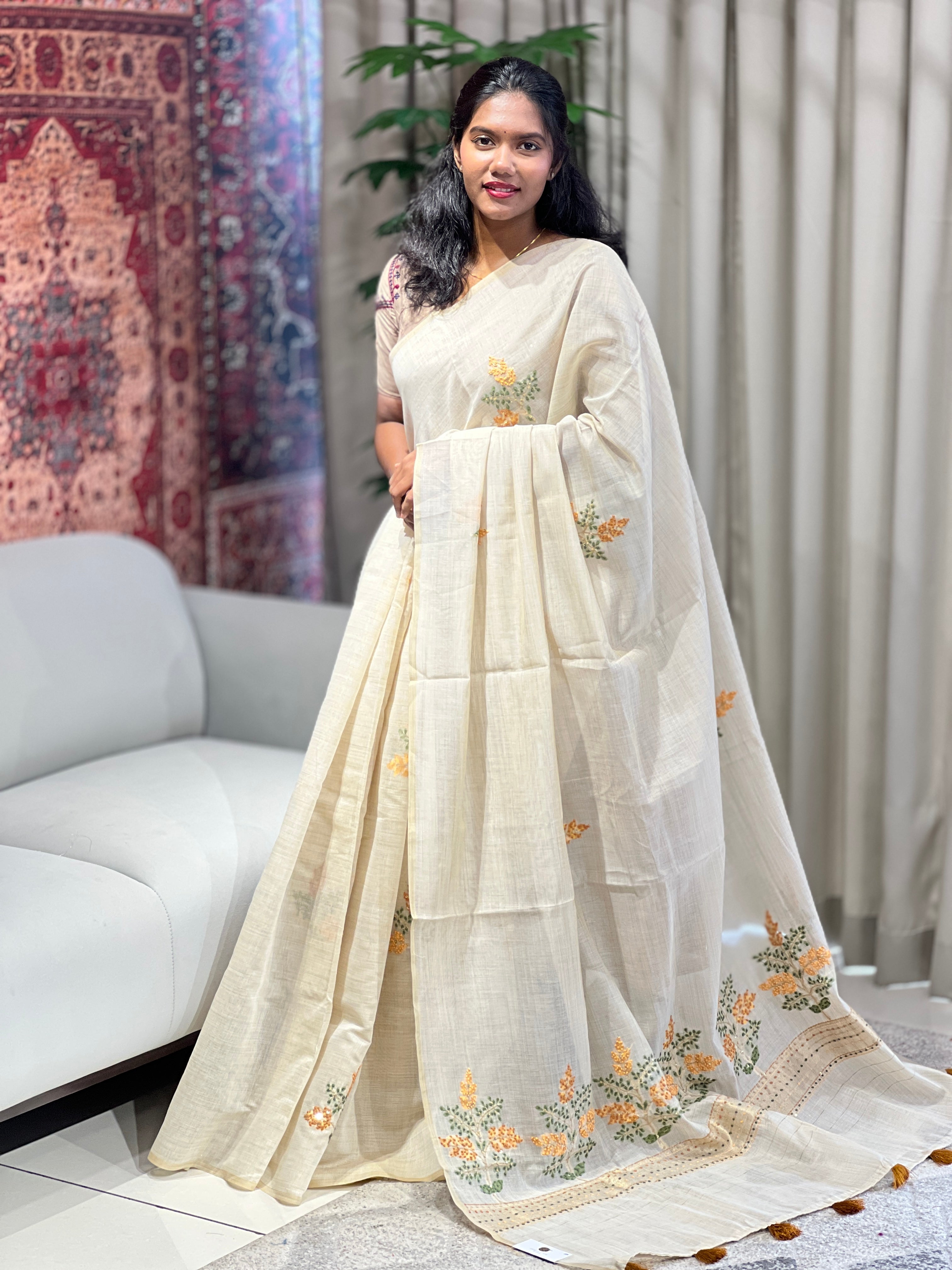 Jamdani Woven Chanderi Saree | BLD1723