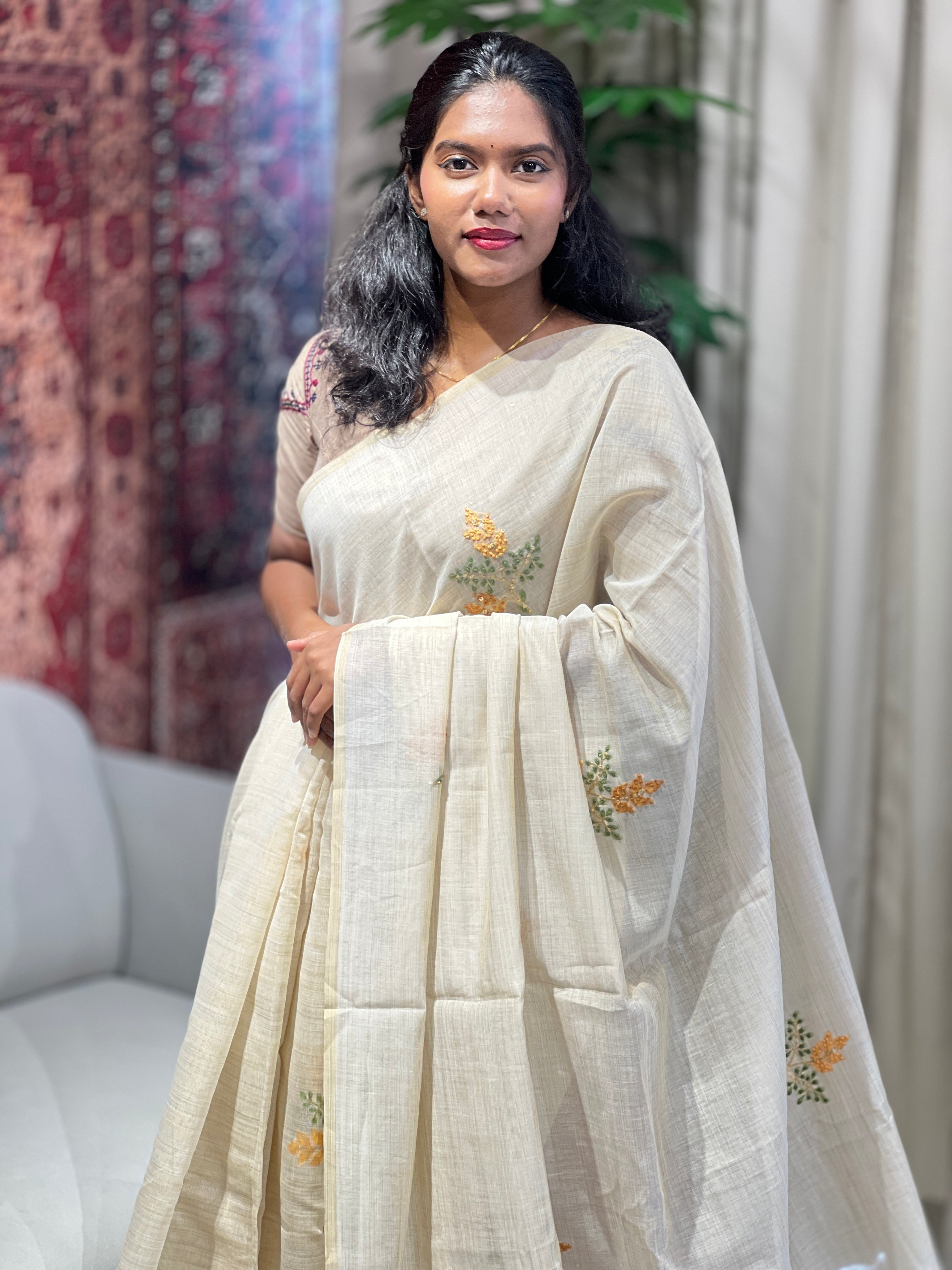 Jamdani Woven Chanderi Saree | BLD1723