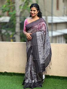 Printed Chanderi Finish Saree | BLD337