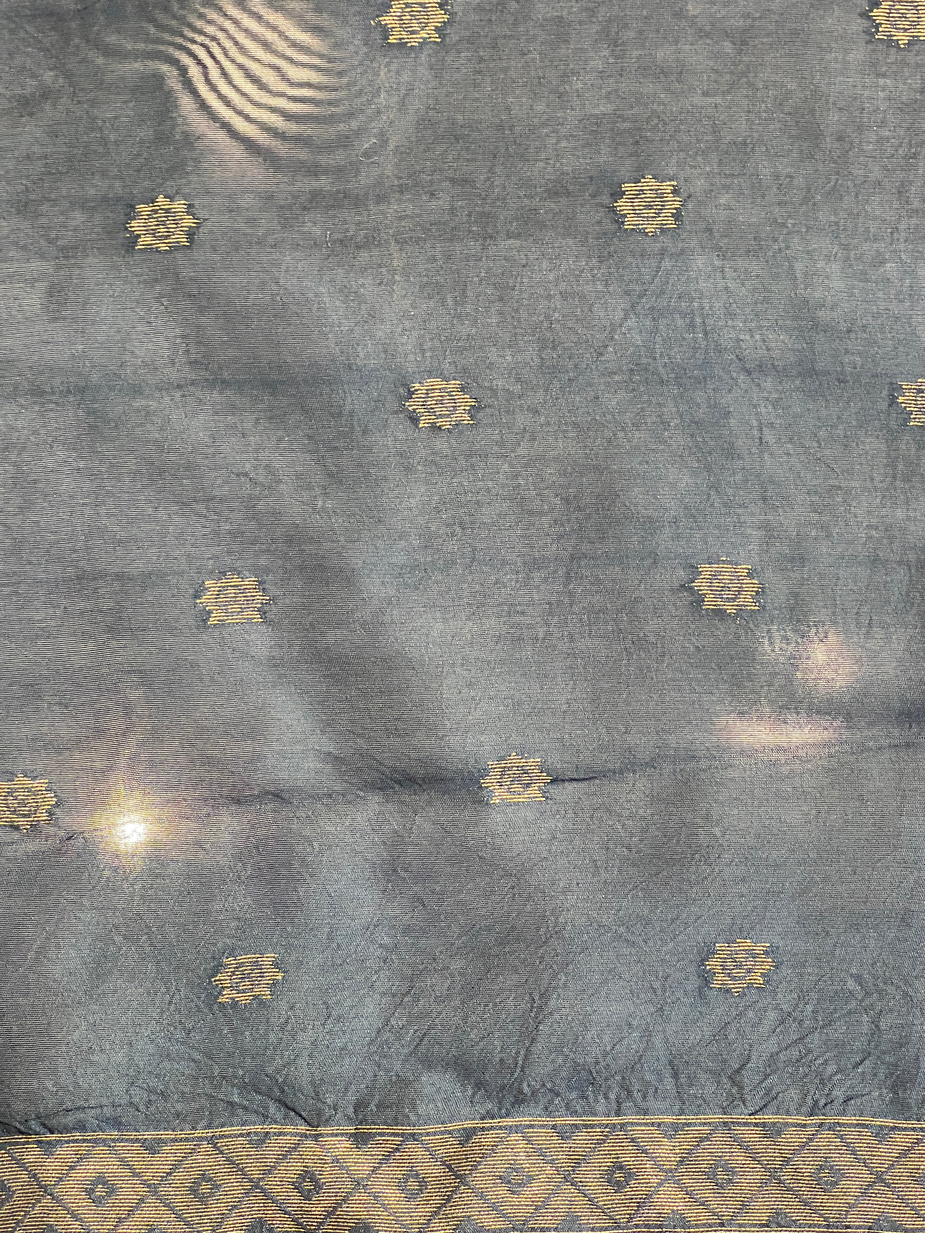 Origami Patterned Viscose Kora Georgette Saree | YNG1131