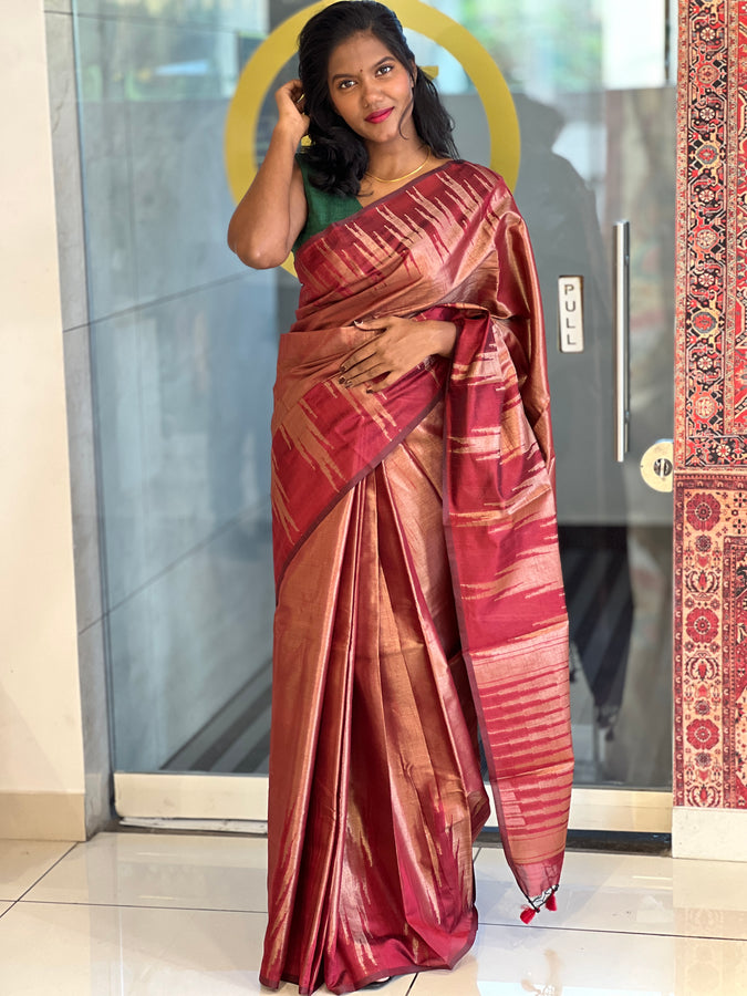 Zari Woven Brocade Patterned Semi Silk Saree | YNG550