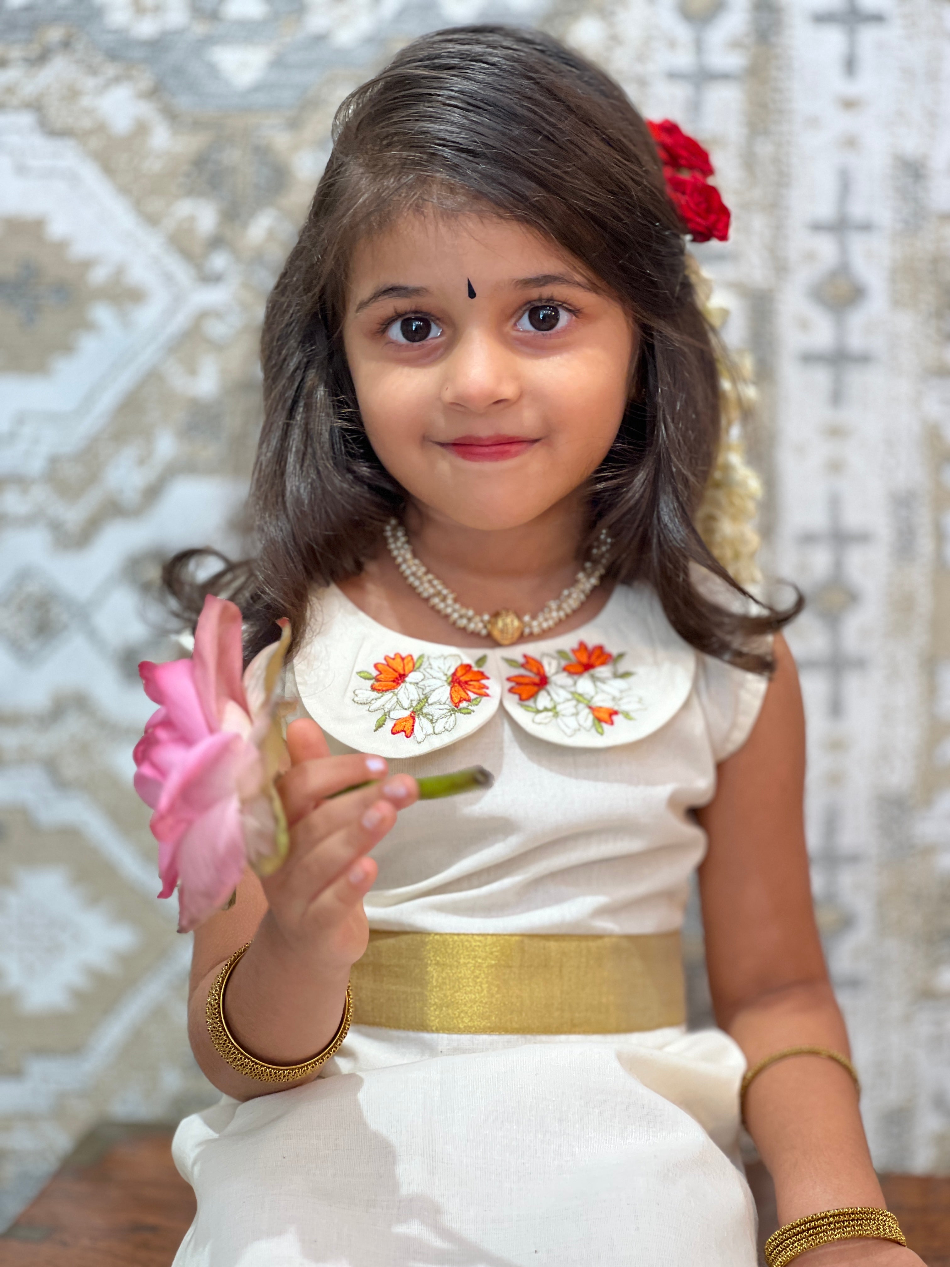 Kanakamulla Editz :- Floral Embroidered Frock (Un Stitched ) | OKM103