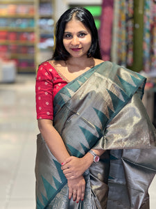 Zari Woven Brocade Patterned Semi Silk Saree | YNG556