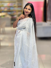 Floral Cutwork Detailed Shimmer Organza Saree | BLD463
