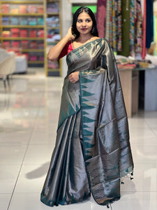Zari Woven Brocade Patterned Semi Silk Saree | YNG556