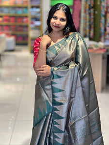 Zari Woven Brocade Patterned Semi Silk Saree | YNG556