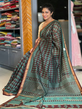 Block Printed Mangalgiri Silk Saree  | SVF105