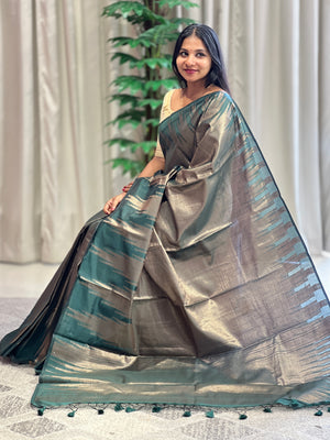 Zari Woven Brocade Patterned Semi Silk Saree | YNG554