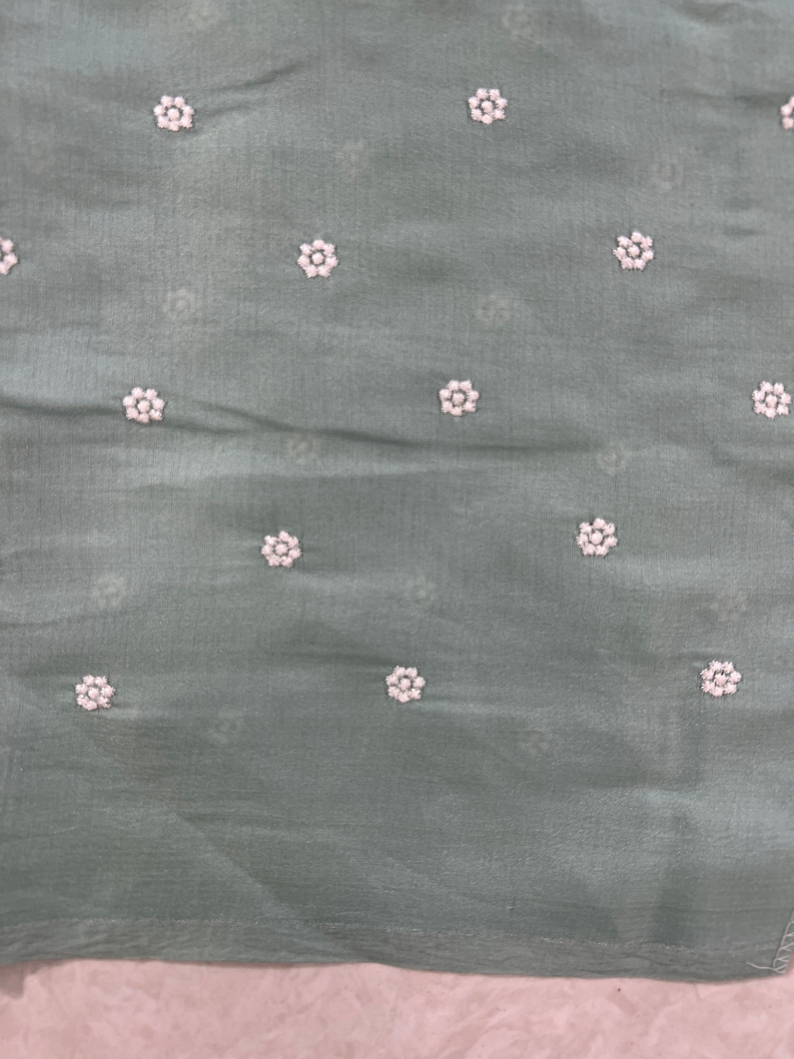 Point Embroidered Dola Silk Saree | SUN146