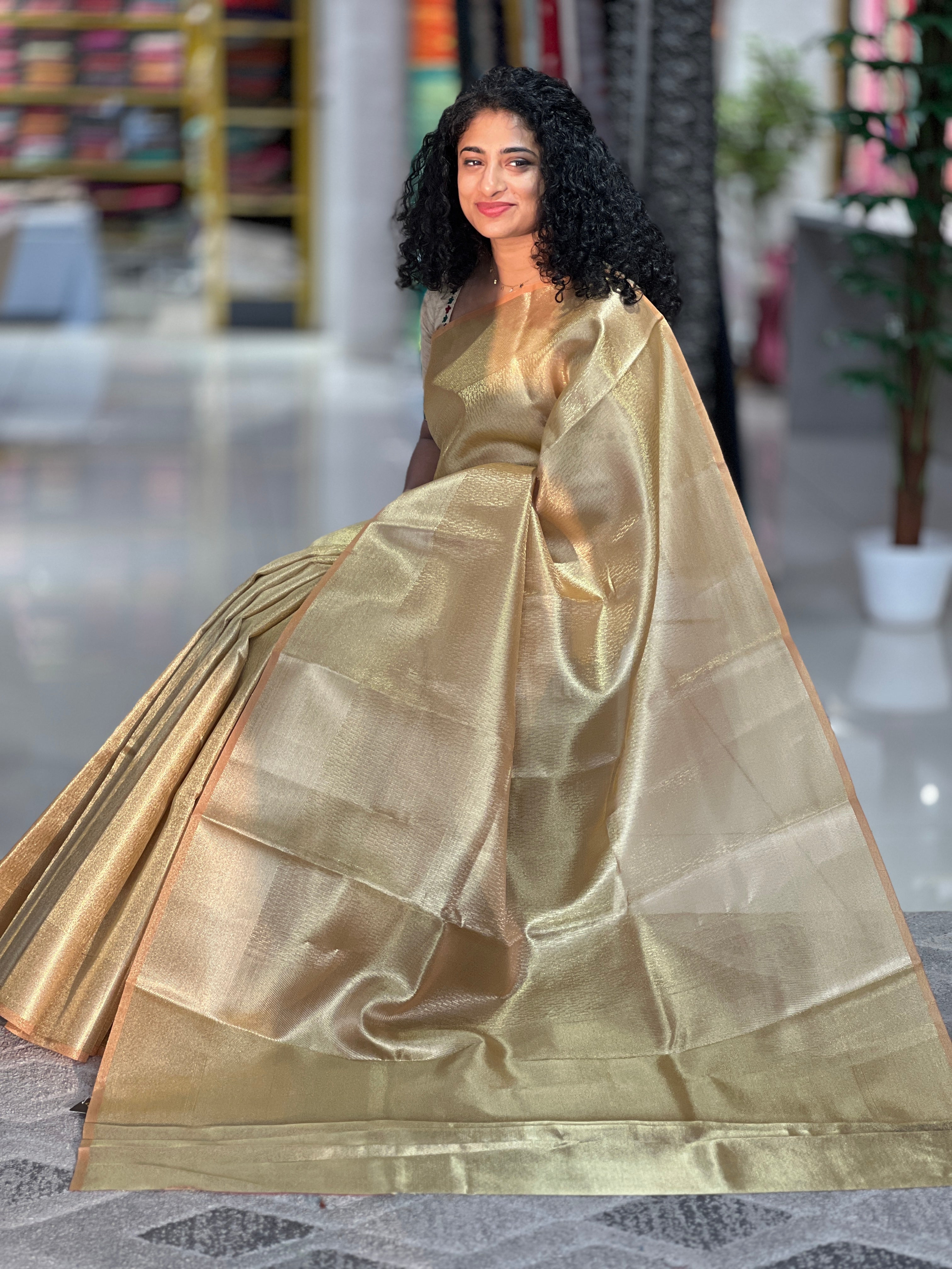 Zari Woven Double Shaded Tissue Organza Saree | KSS104