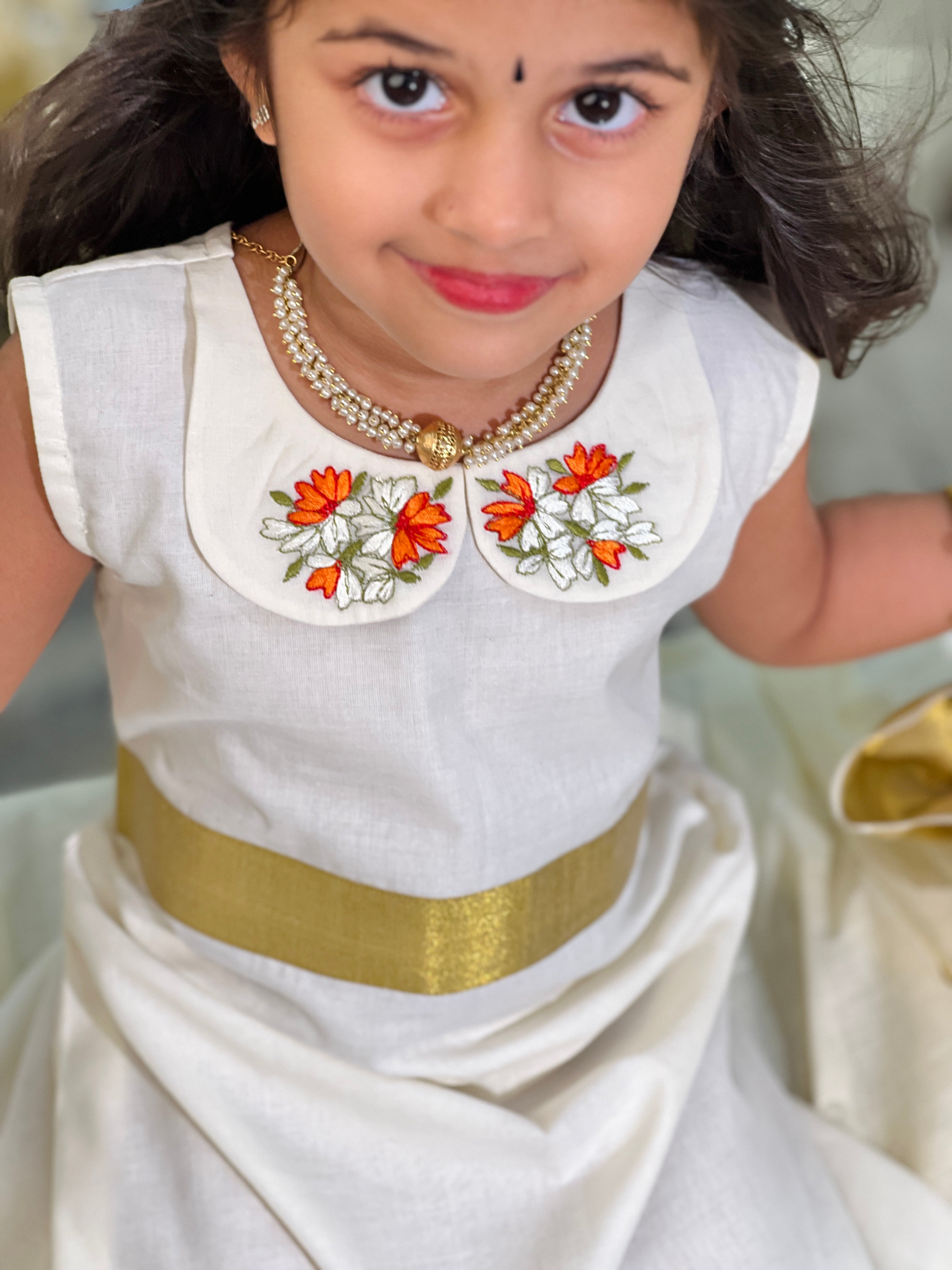 Kanakamulla Editz :- Floral Embroidered Frock (Un Stitched ) | OKM103