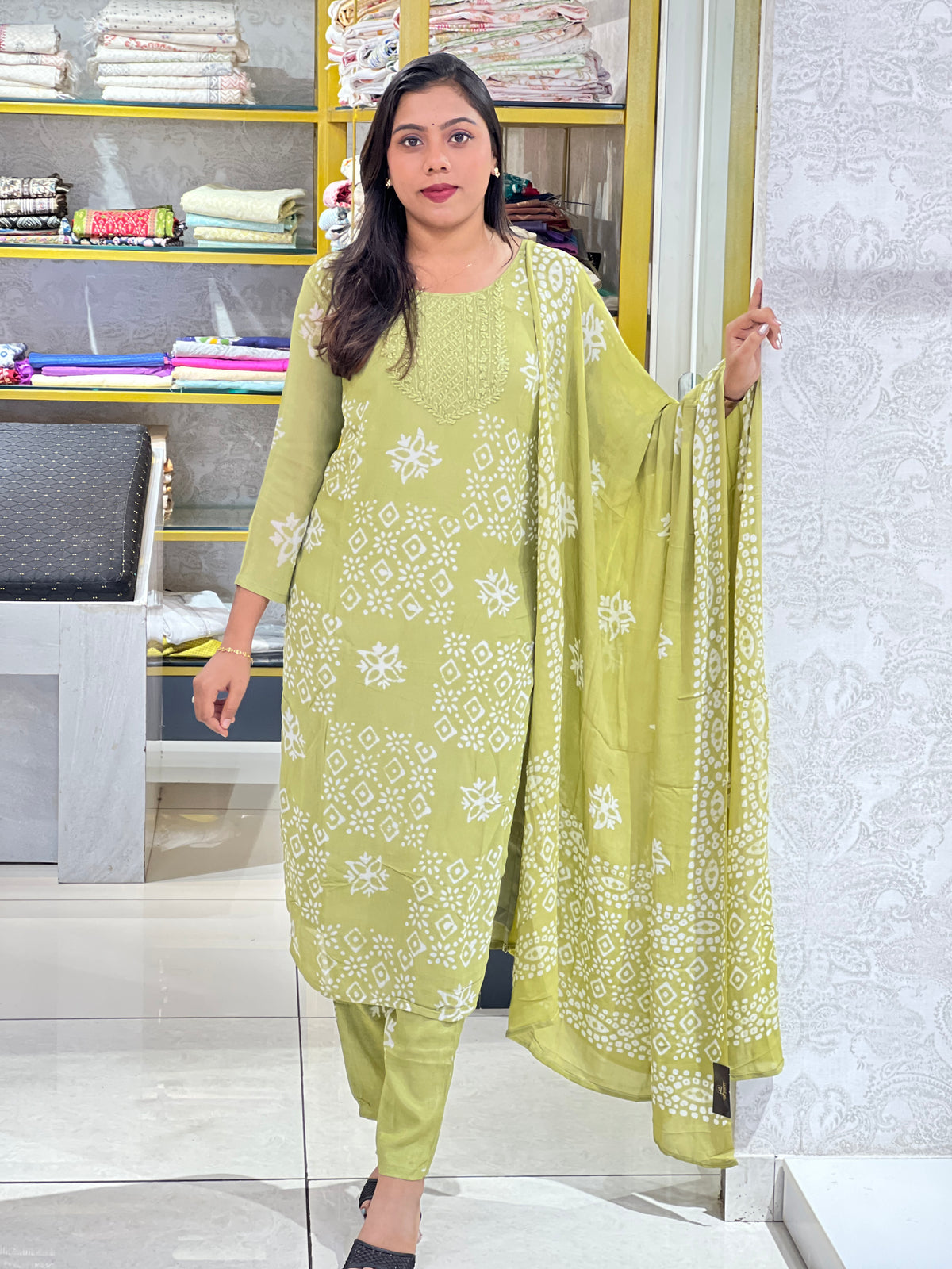Batik Printed Georgette Kurta Set | SLM260