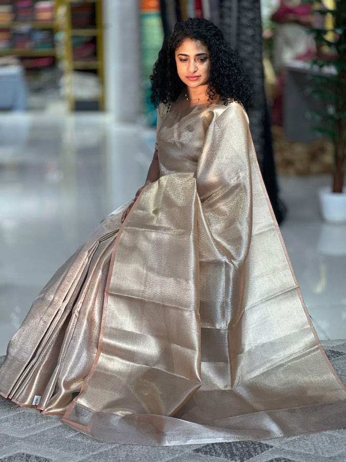 Zari Woven Double Shaded Tissue Organza Saree | KSS102