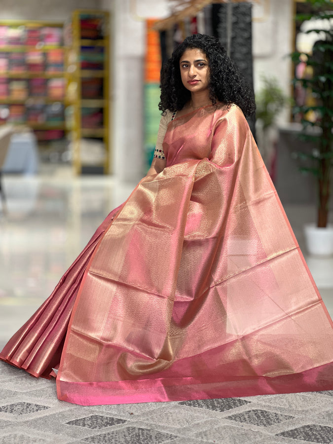 Zari Woven Double Shaded Tissue Organza Saree | KSS105