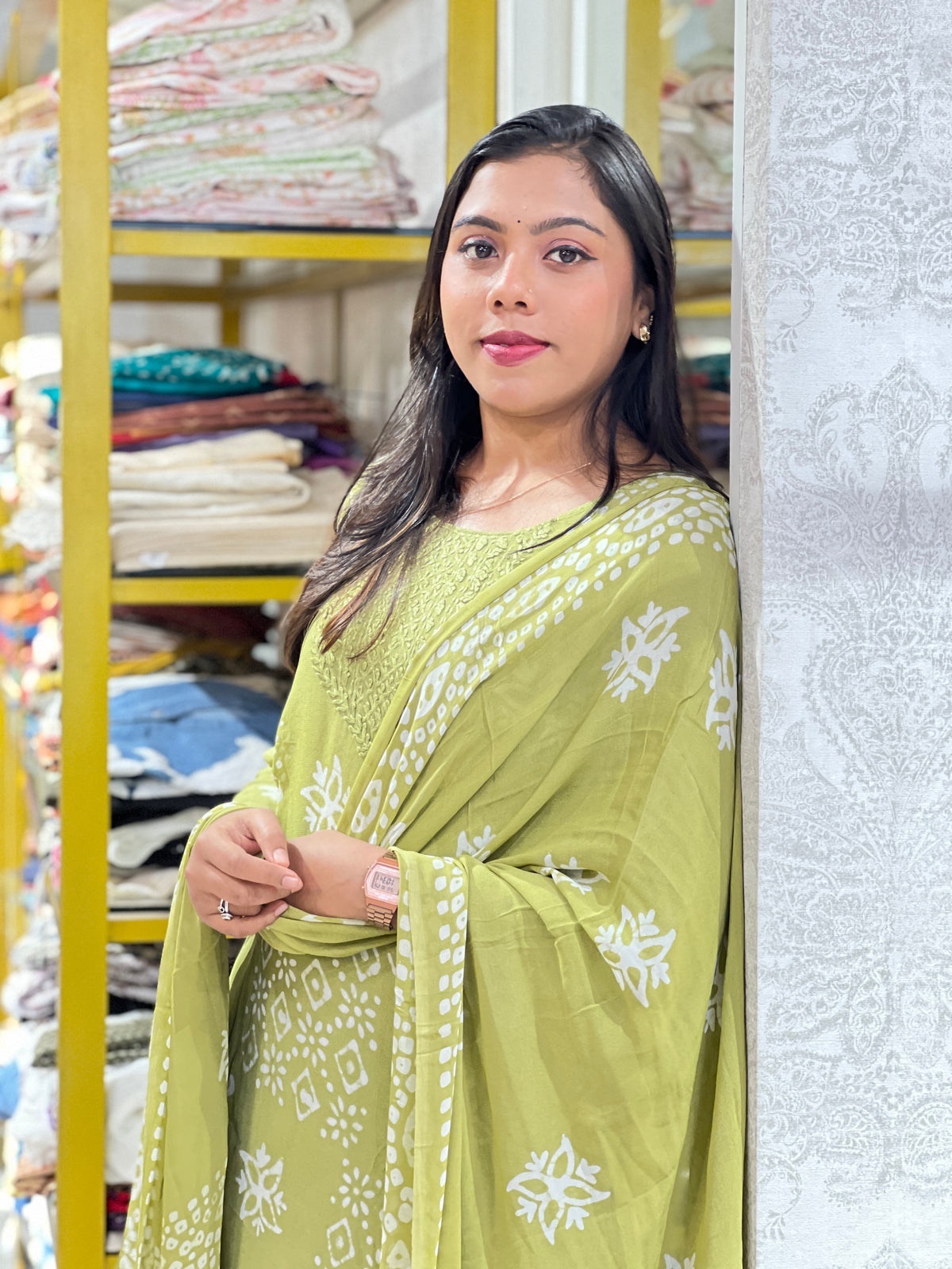 Batik Printed Georgette Kurta Set | SLM260