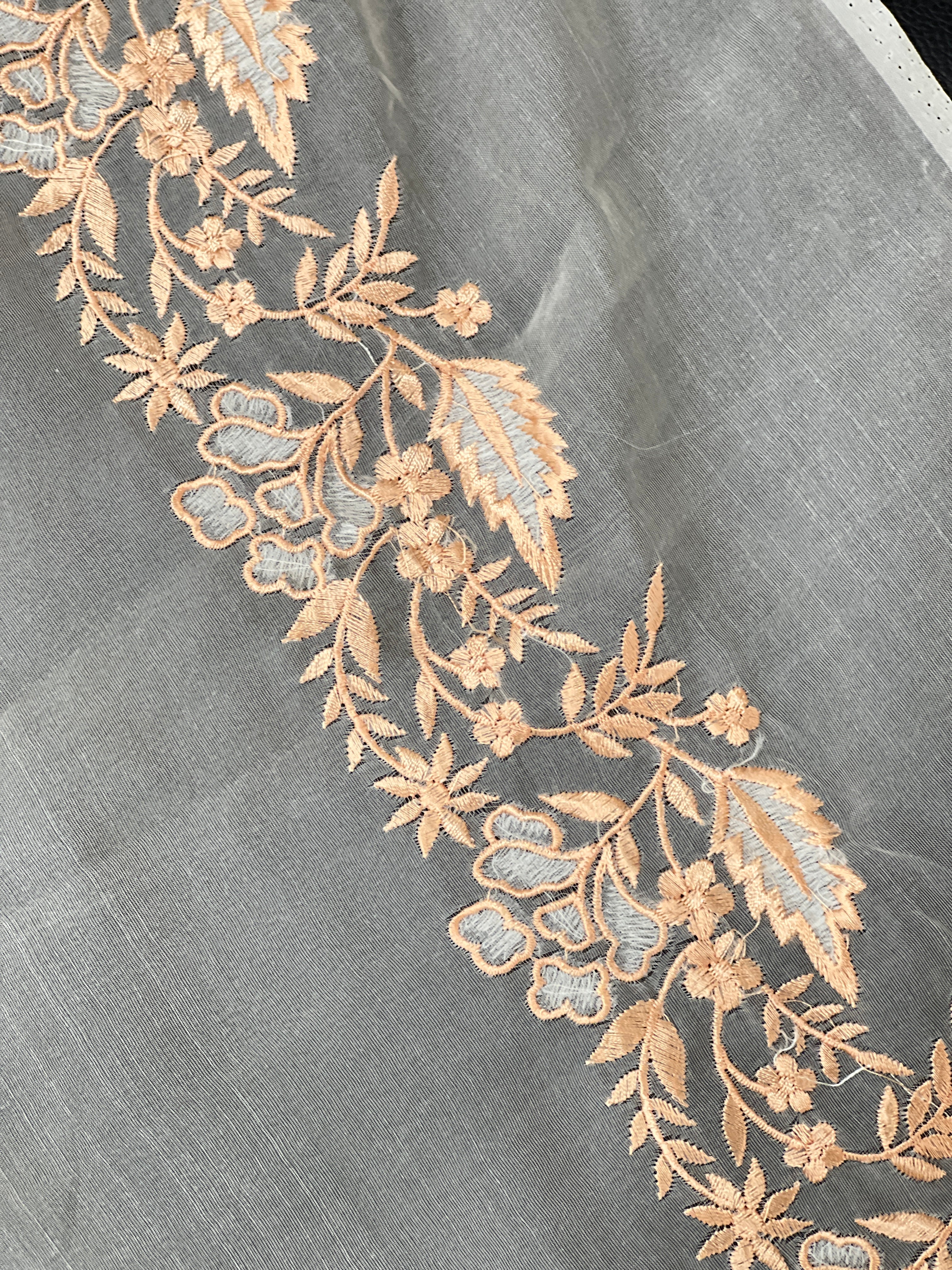 Floral Embroidery Detailed Organza Saree | BLD1735