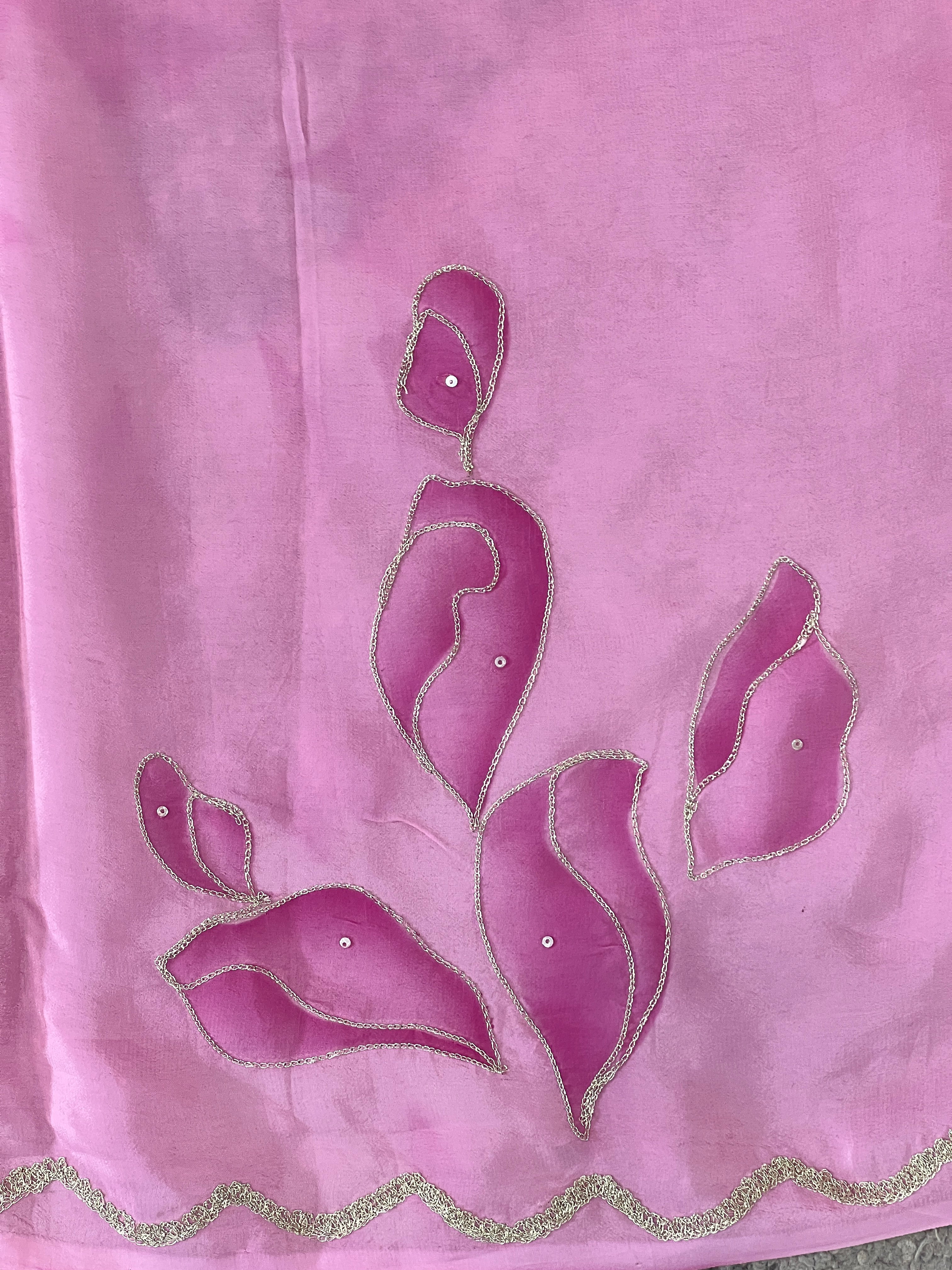 Hand Painted Look Pure Organza Saree | SBS1356
