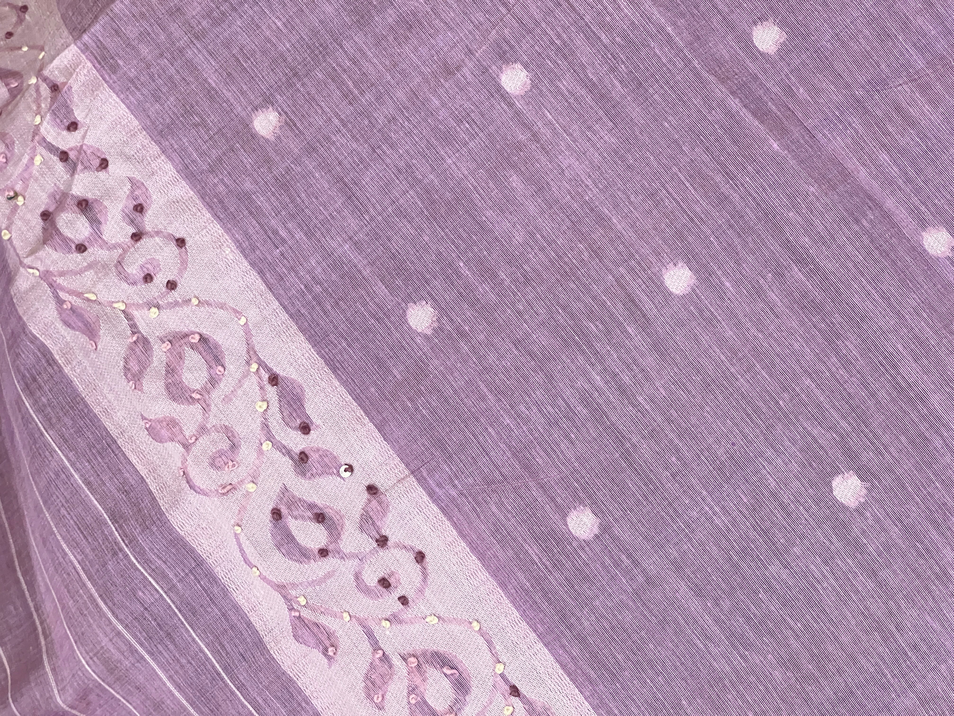 Jamdani Weaved Chanderi Finish Saree | BLD1731