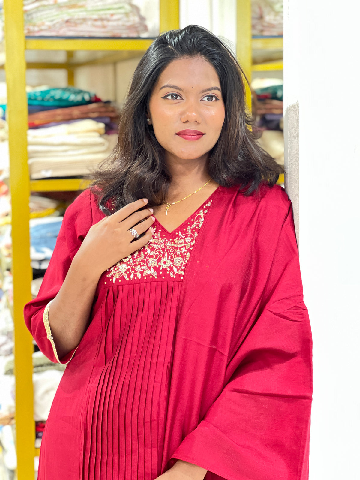 Hand Work Muslin Finish Kurta Set | SLM243