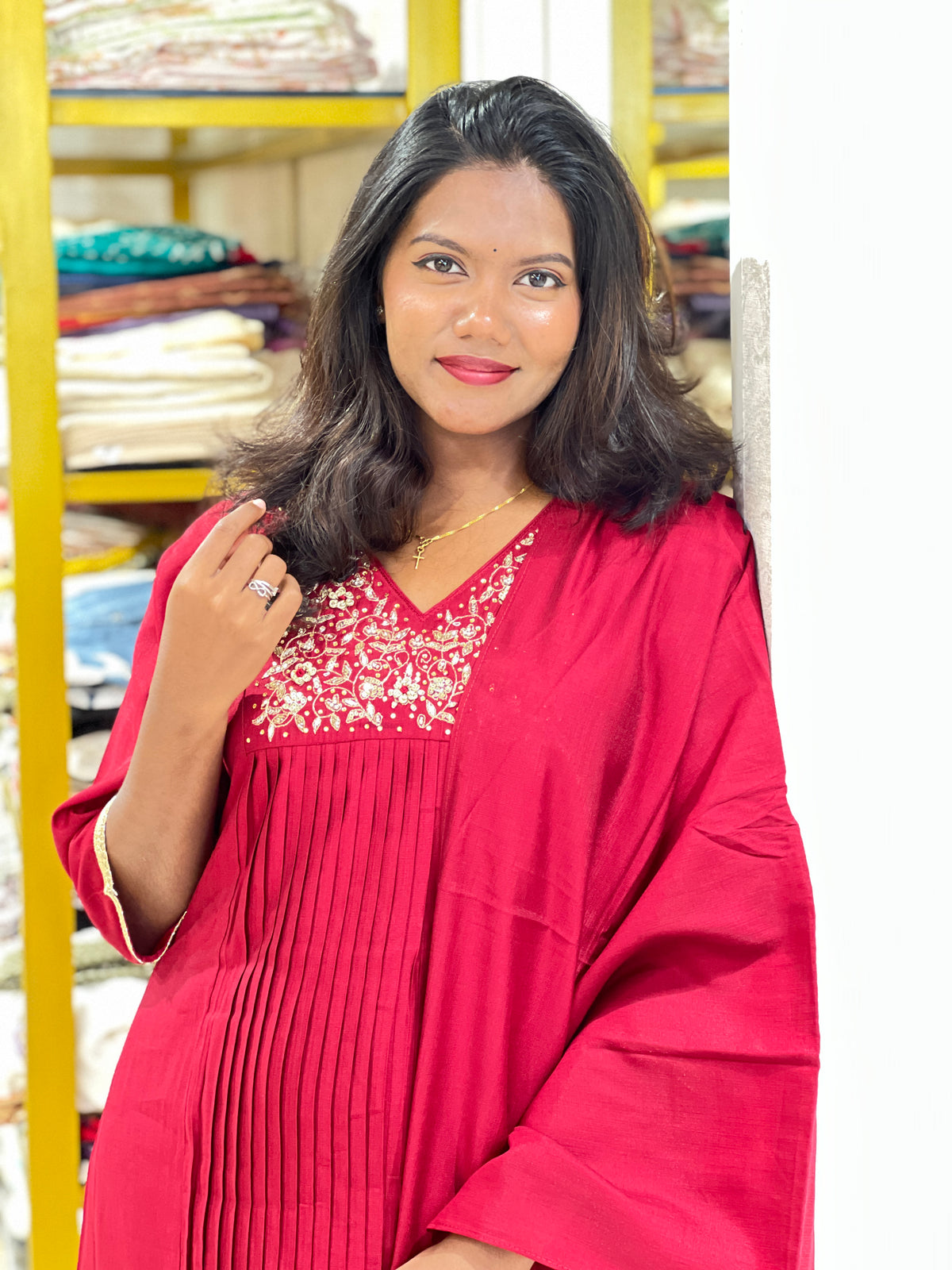 Hand Work Muslin Finish Kurta Set | SLM243