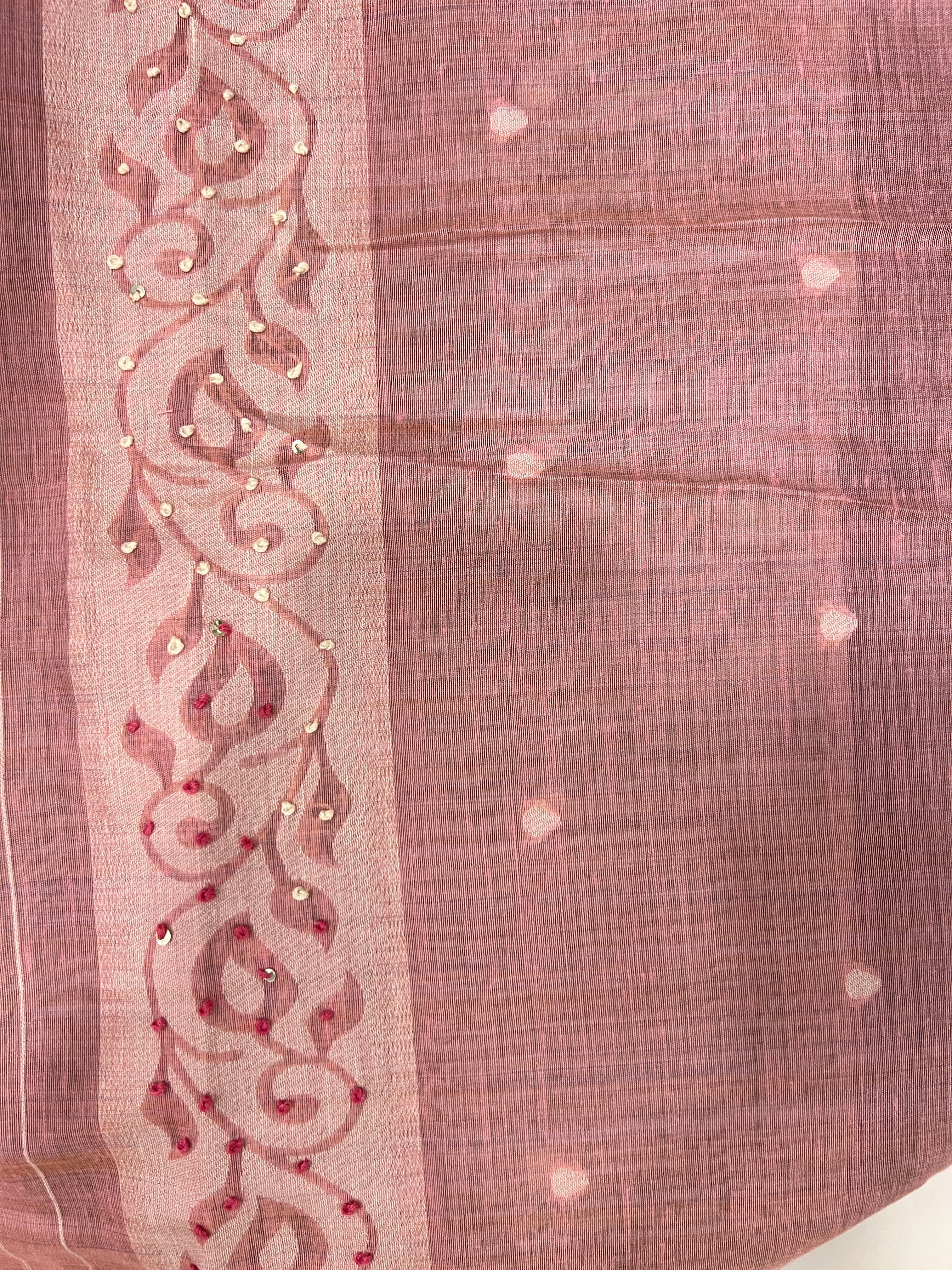 Jamdani Weaved Chanderi Finish Saree | BLD1732