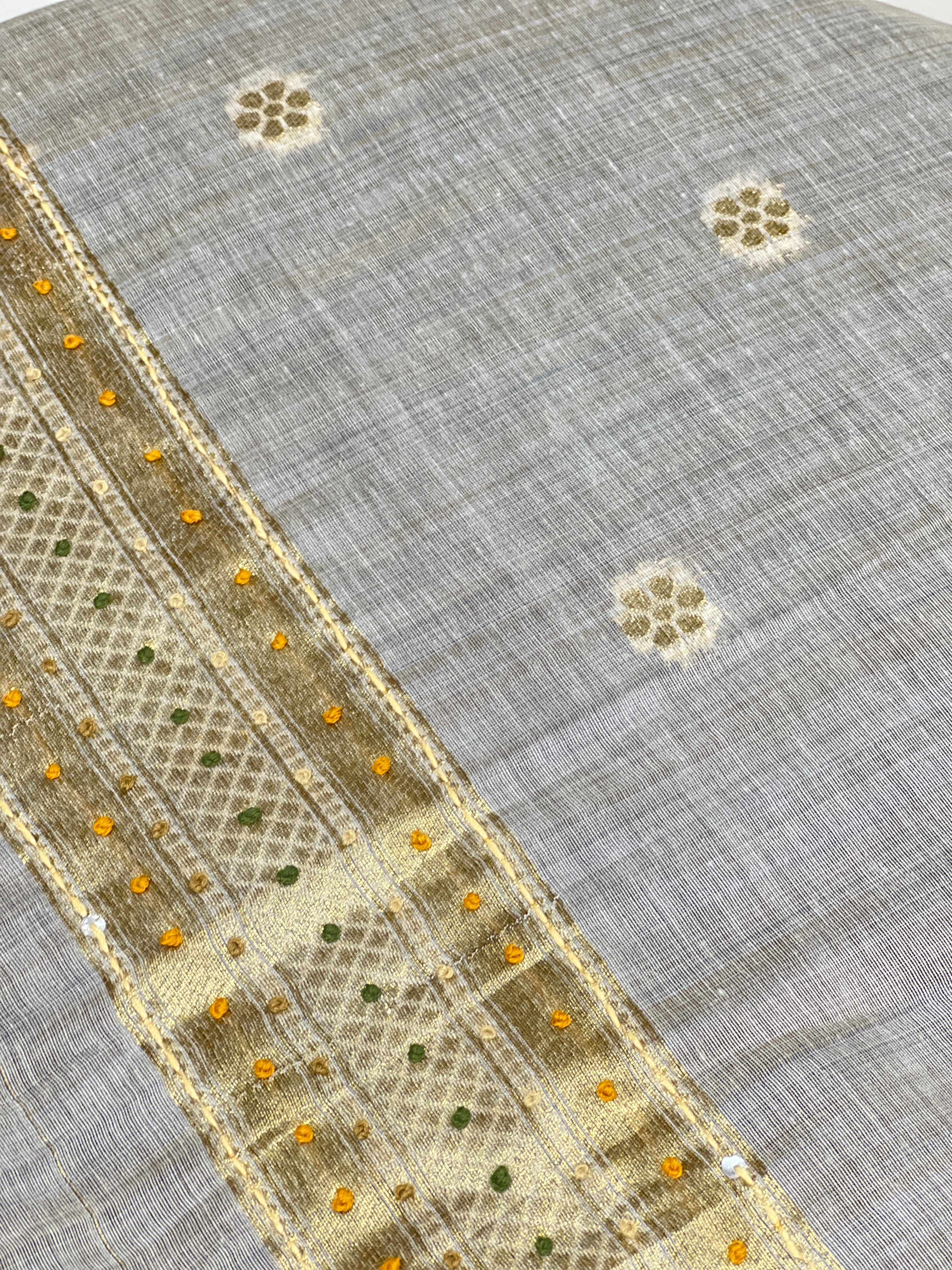 Floral Jamdani Weaved Chanderi Saree | BLD1720